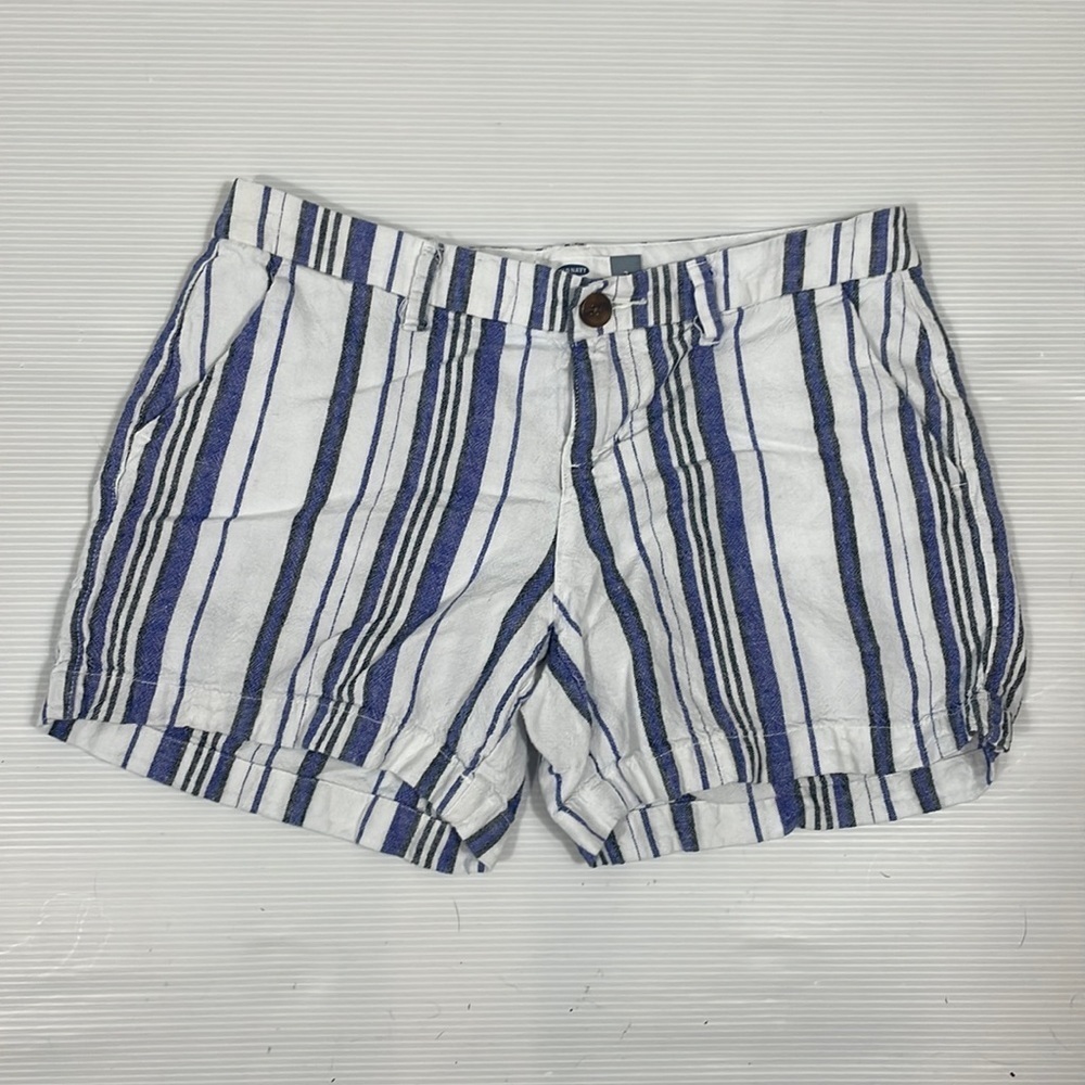 Old Navy Linen blend striped shorts women size 2